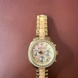 Michael Kors Collection Gold-Tone Watch with Crystal Accents